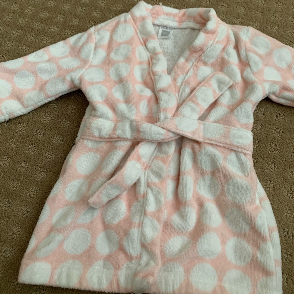 Carter’s Pink polka dot baby girl’s bath robe